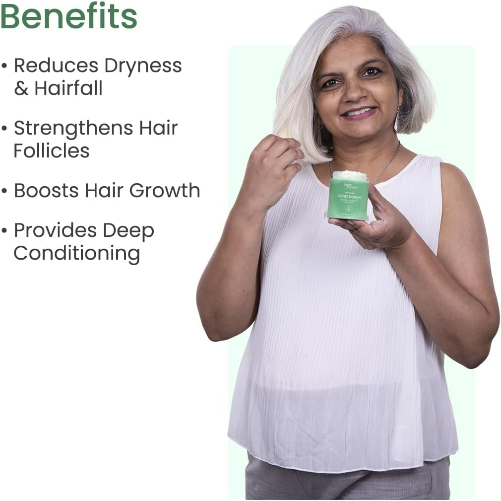 Earth Rhythm Conditioning Hair Butter Mask with Shikakai, Hibiscus & Tamarind for Dry & Damaged Hair | Shiny, Silky & Smooth Hair | Men & Women | Sulphate & Paraben Free | - 100 Ml image number 5