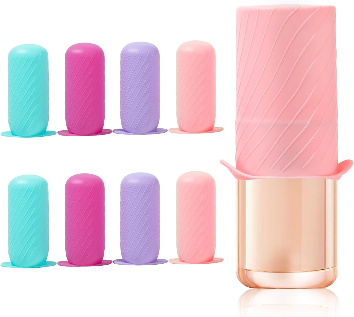 Mrsdry Bottle Covers for Travel, Leak Proofing, Travel Size Container Silicone Toiletry Sleeves, Leak Locks Travel Accessories for Shampoo Wash Body Bottles and Other Beauty and Personal Care(8Pcs)