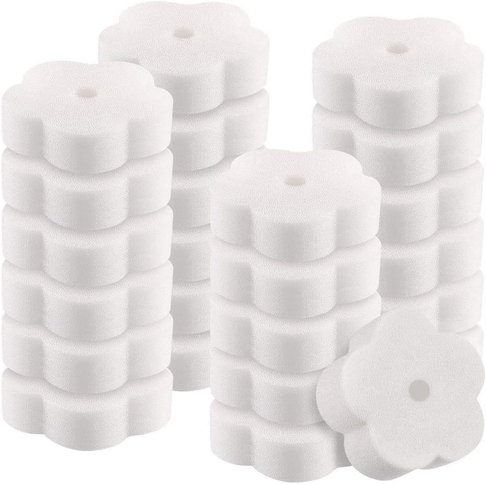 DOITOOL 24Pcs Filter Sponge Swimming Pool Maintenance Kit Filting Sponge Oil Absorbing Sponge for Pool Bathtub Accessories Hot Tub Sponge to Soak up Oils Flower Sponge Descaler Float White image number 1