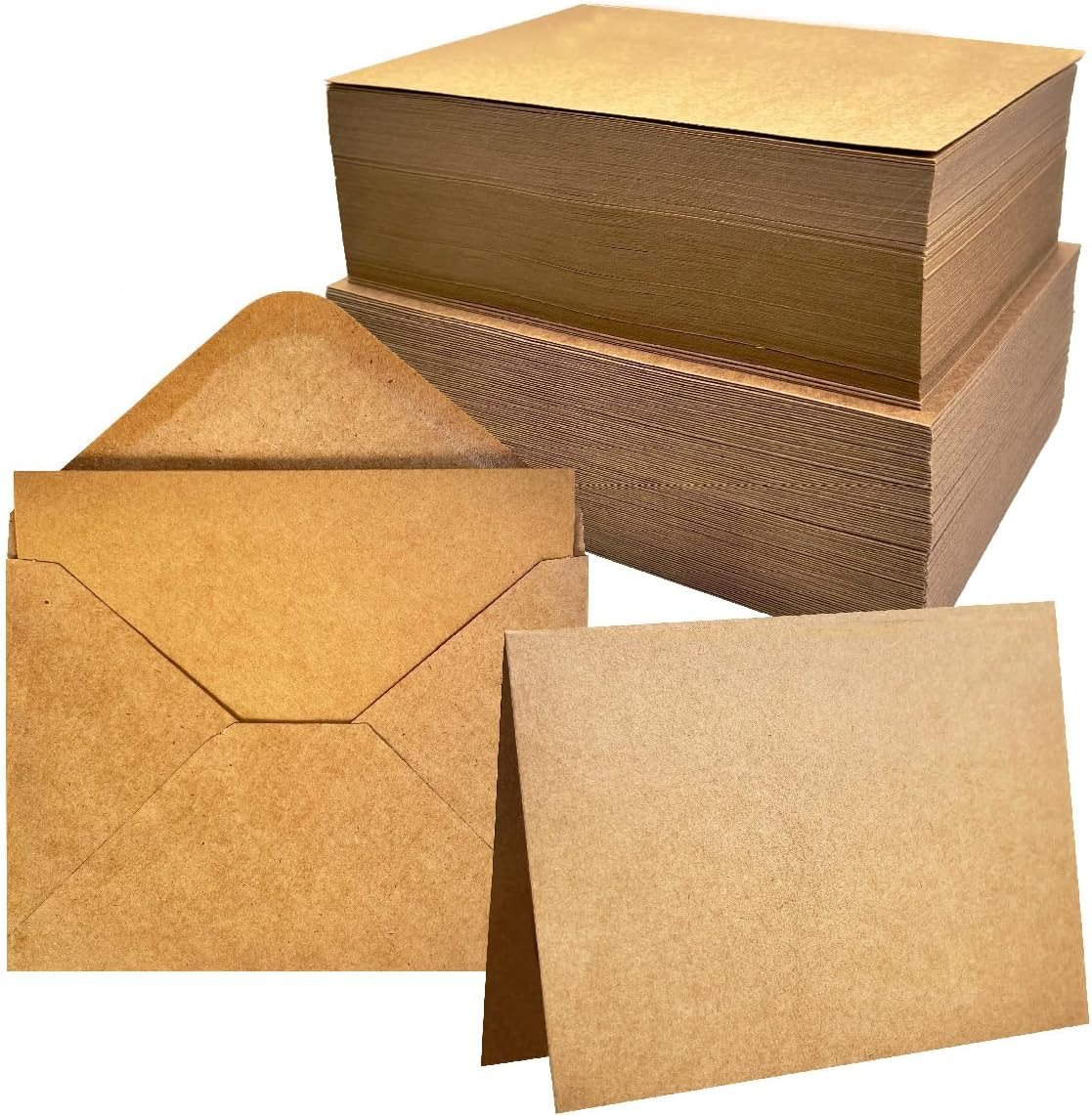 100 Pack Blank Cards with Envelopes 5X7 Inch, Bulk Kraft Paper Greeting Cards for DIY Card Making, Wedding, Birthday, All Occasions image number 3