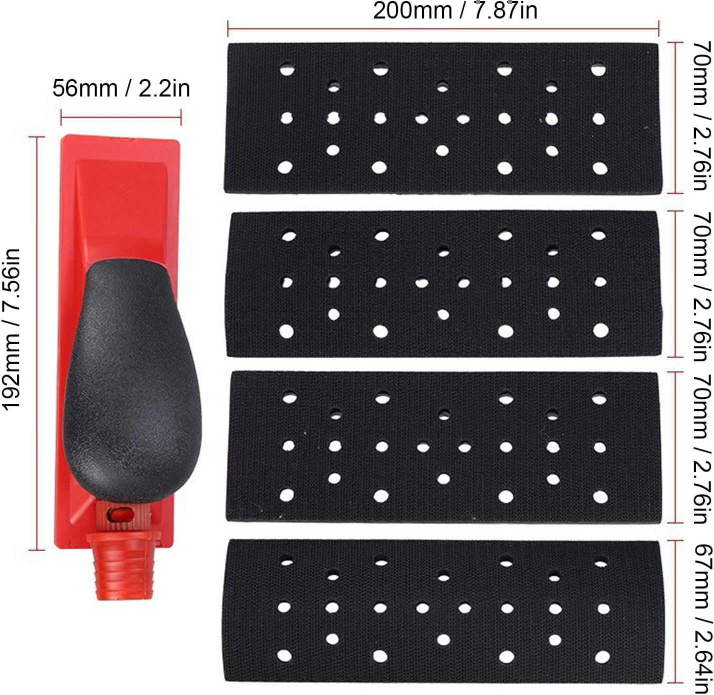 Adjustable Dust Sanding Block Hand Sander, Multifunctional Grip Push Plate 7.56 X 2.2In, Hand Sanding File Block for Automotive Polishing, Woodworking, Home Cleaning image number 5