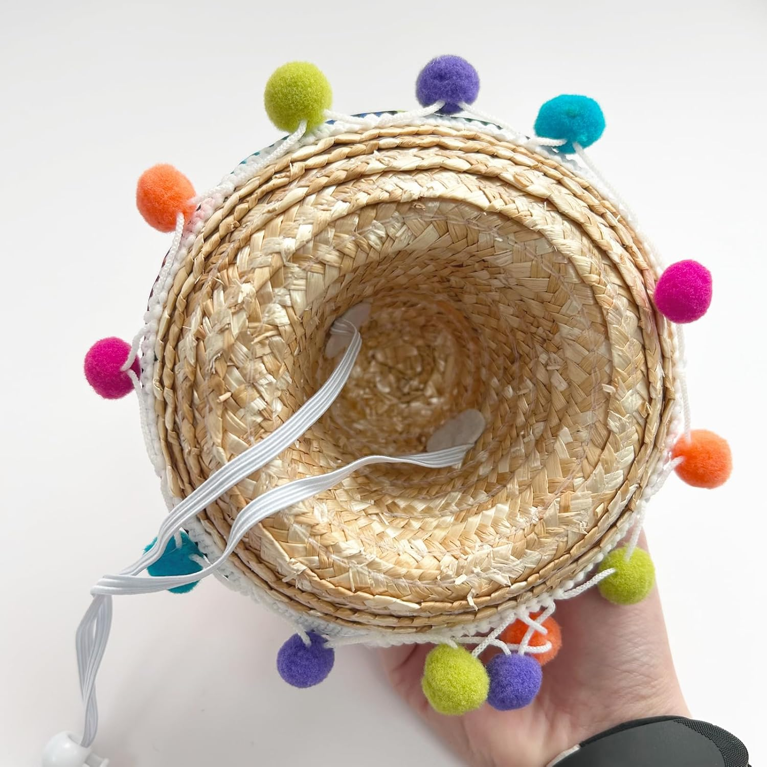 Cat Sombrero Cat Hats Bandana Scarf Rainbow Scarf Pet Straw Hat Cinco De Mayo Pet Hats Mini Sombrero Hat for Cat Puppy Small Dog Party/Birthday/Photo(Multicolour+S) image number 6