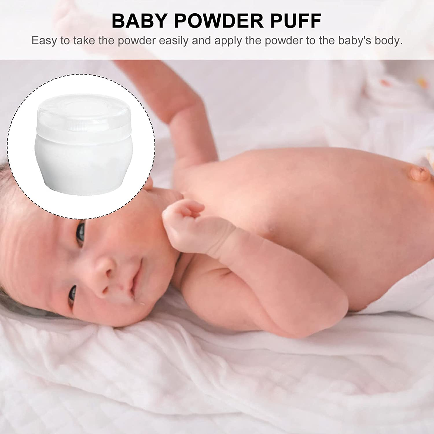 Zerodeko Portable Baby Powder Puff with Handle for Talcum Body Application Soft Kids Body Powder Puff for Bath Time Even and Gentle Coverage image number 2