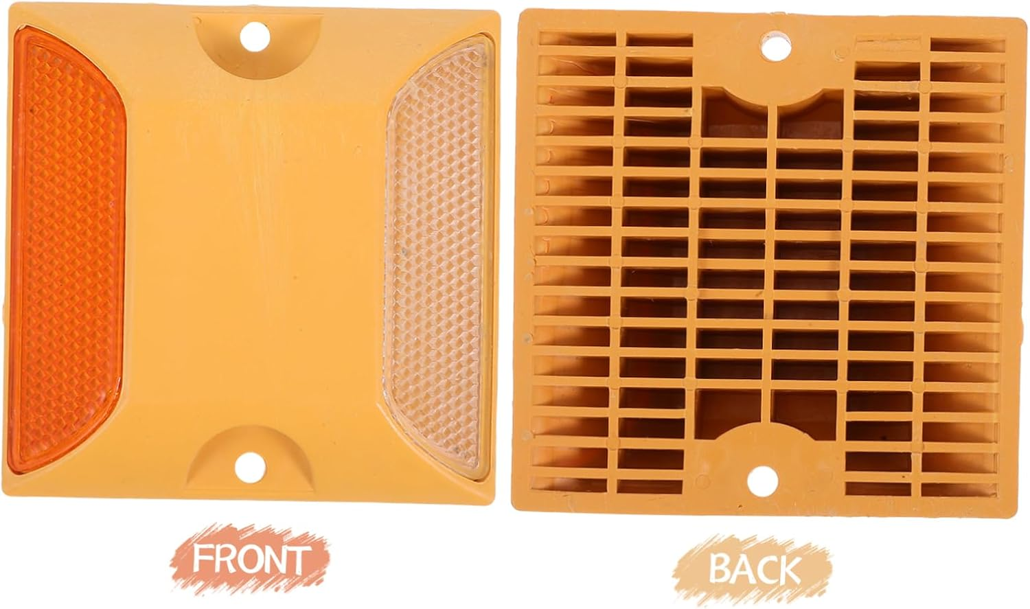 ABOOFAN 4Pcs Road Reflective Markers Pavement Markers Ground Reflective Road Studs Street Pavement for Driveways Parking Lots Safety Signs image number 2