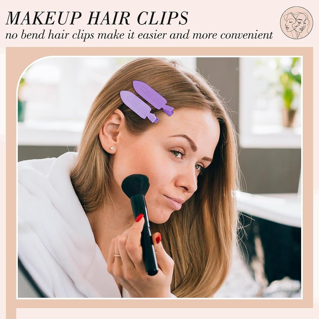 GGUFAY Gradient Hair Clip 9 Pieces Hair Clips Simple Y2K Headpiece with round Hair Accessories Gradient 3 Colors (Purple) image number 5