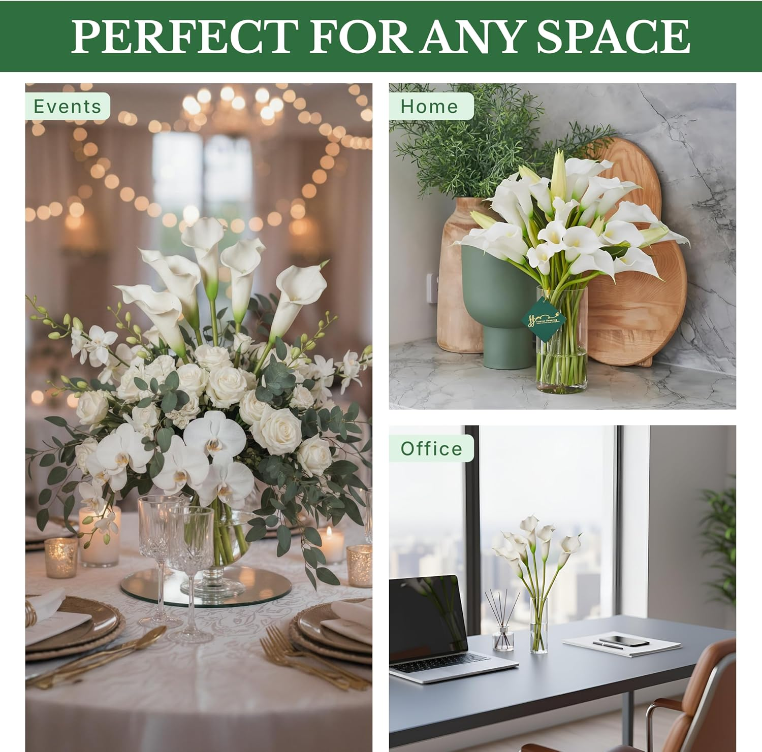 Mini Calla Lily Real Touch Faux Stems 1 Pack &ndash; Realistic Silk Flowers for Home Decor, Floral Arrangements, Bouquets & DIY Crafts &ndash; 50Cm Tall Artificial Plants image number 4