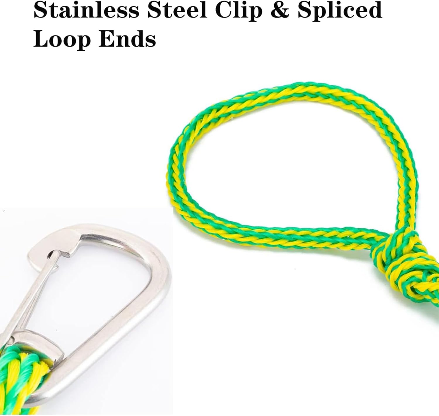 MOPHOEXII Bungee Dock Line with 316 Stainless Steel Clip for Boats Kayak Jet Ski Surfboard Pontoon (Green-2Pcs) image number 2