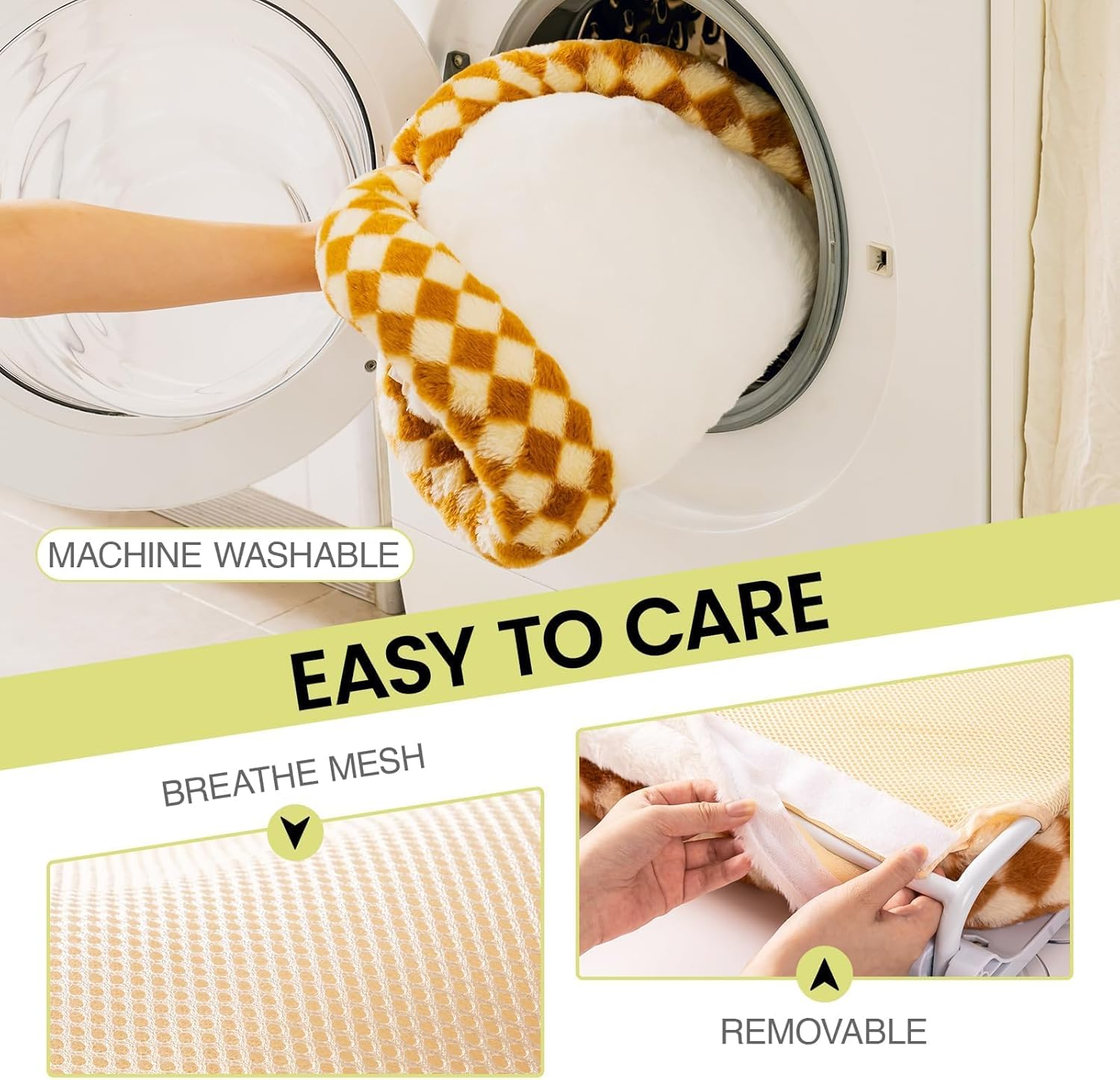 EDAGNY Stylish Cat Hammock Window Foldable - Plush Cat Window Lounger with Removable Thick Cover, Sturdy Steel Frame up to 18 Kg, Orange M image number 5