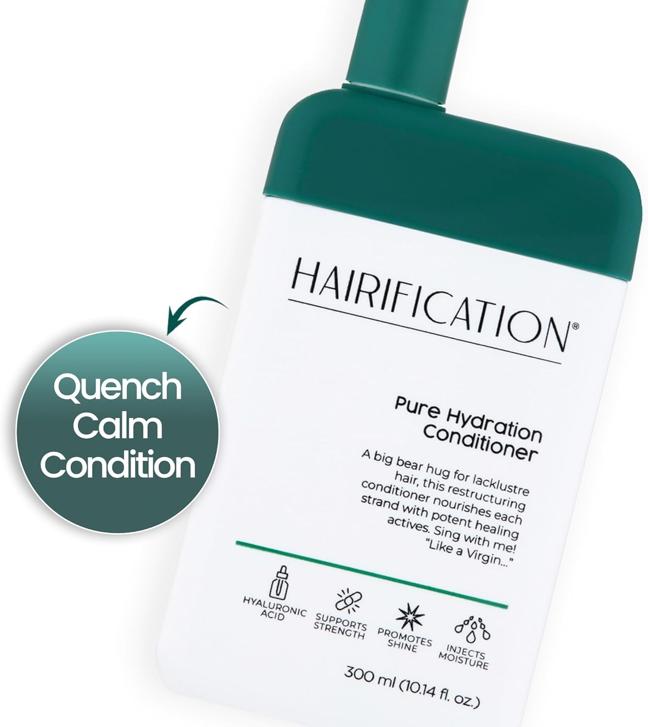 Hairification Pure Hydration Daily Conditioner for Dry or Fine Hair with Hyaluronic Acid, Niacinamide and Pro-Vitamin B5, 300Ml