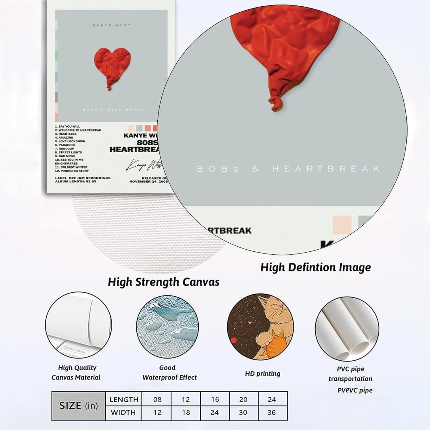 Wall Art Kanye Music West Poster Poster a Set of 2 Canvas Posters Room Aesthetic Festival Gift Family Bedroom Decor Wall Art Home24X36Inch(60X90Cm) Style image number 1