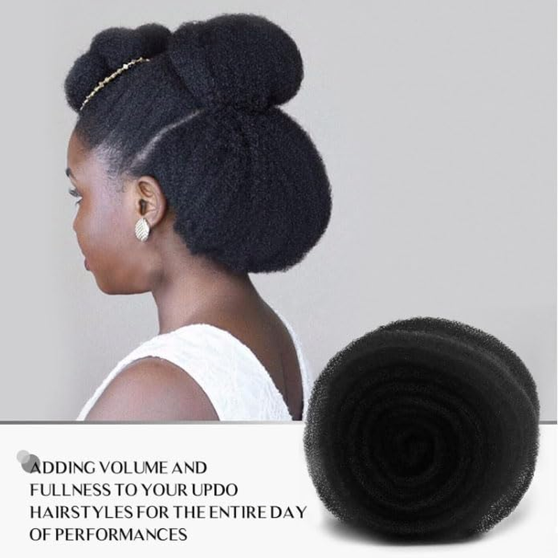 Hair Sponge for Updo - Hair Filler & Bun Maker for Women, Volumizing Donut Padding Tool, Instant Buns Styling Accessory (Light Coffee) - Beige image number 6