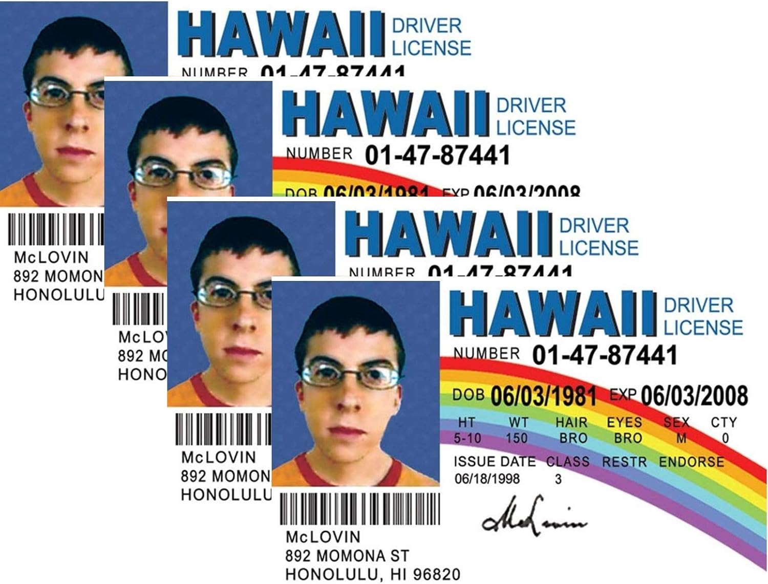 Signs 4 Fun Parody ID | Mclovin ID | Fake ID Novelty ID | Collectible Trading Card Driver&rsquo;S License | Novelty Gift for Holidays | Made in the USA image number 2
