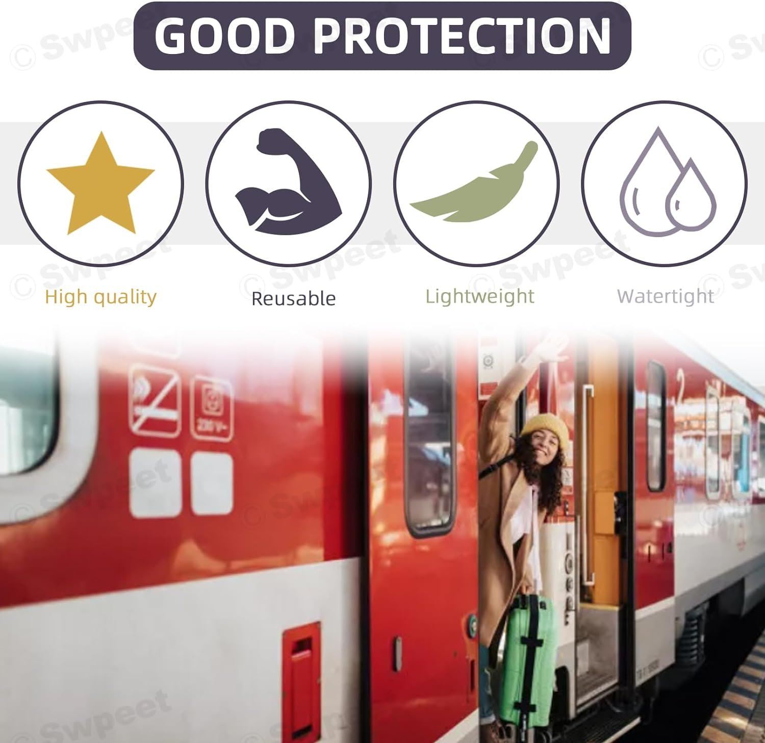 Swpeet 20Pcs Cruise Luggage Tags Clear Tags Cruise Travel Essentials with Steel Loops, Royal Caribbean Luggage Tag Holders Fits for All Royal Caribbean Ships and Celebrity Cruise