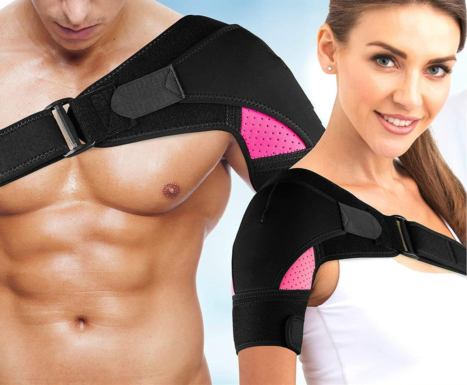 1Pc Adjustable Rotator Cuff Shoulder Brace Compression Sleeve, Shoulder Support Brace & Rotator Cuff for Men or Women