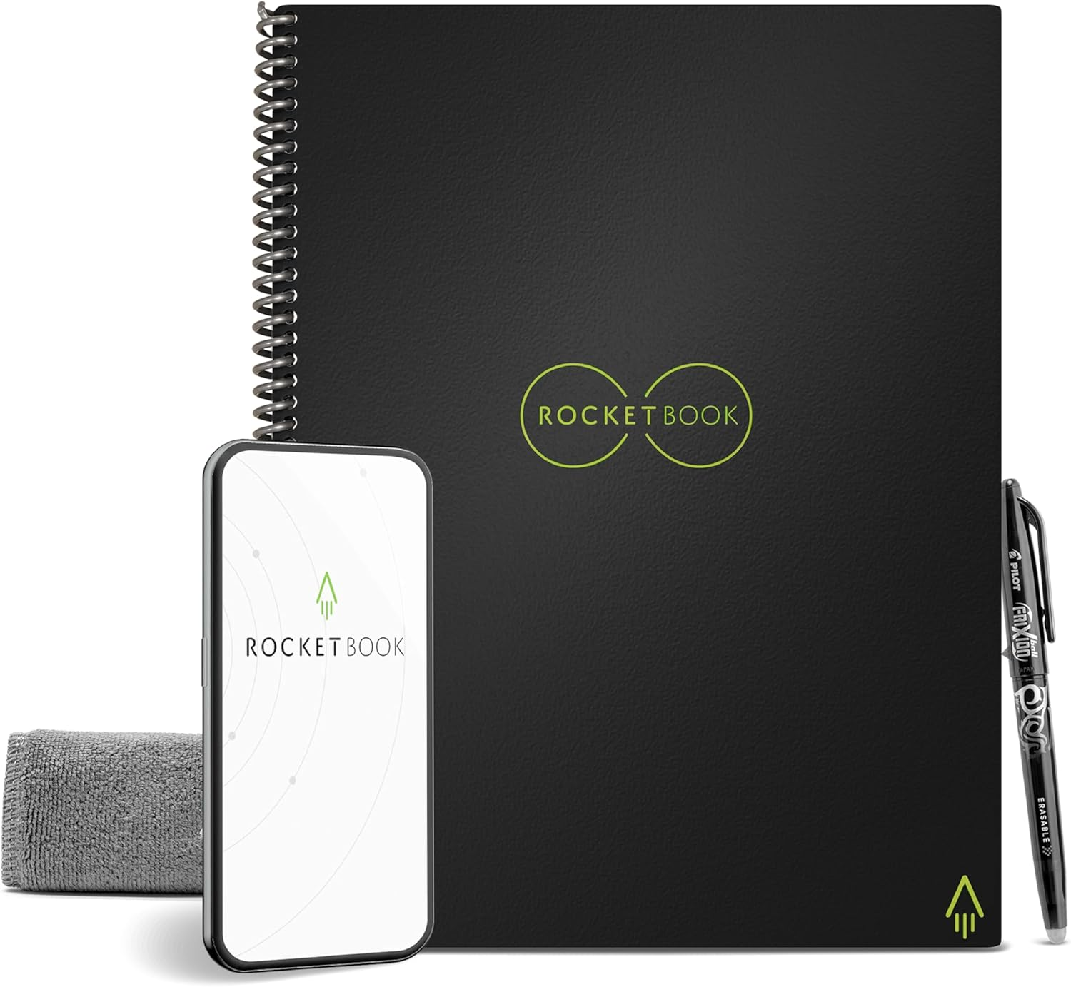 Rocketbook Core Reusable Smart Notebook | Innovative, Eco-Friendly, Digitally Connected Notebook with Cloud Sharing Capabilities | Lined, 8.5" X 11", 36 Pg, Infinity Black image number 2