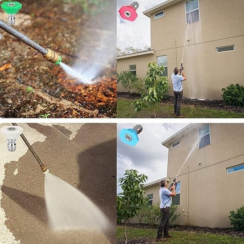 Stainless Steel Pressure Washer Gutter Cleaner Attachment ，For Gutter Cleaning, 7 Nozzle Tips, 1/4 Inch Quick Connect, 13 Inch image number 5