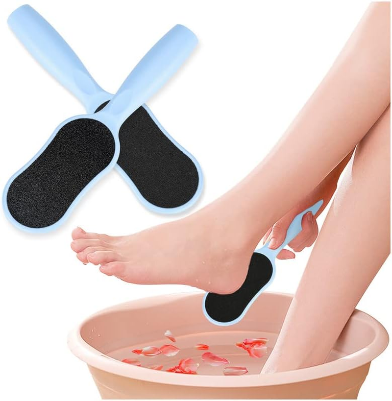 Kalevel Plastic Foot Rasp Foot File Scrubber Pedicure Scrub Brush Foot File Callus Remover Hard Dead Skin Scrubber for Dry Cracked Heel 2 Pcs Peach