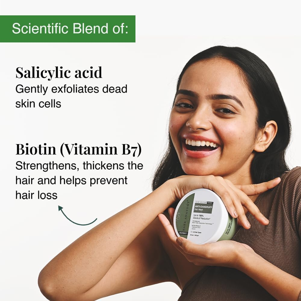 Bare Anatomy EXPERT Anti-Dandruff Hair Mask | Targets Oily Scalp and Sheds Dry Flakes | 250G image number 2