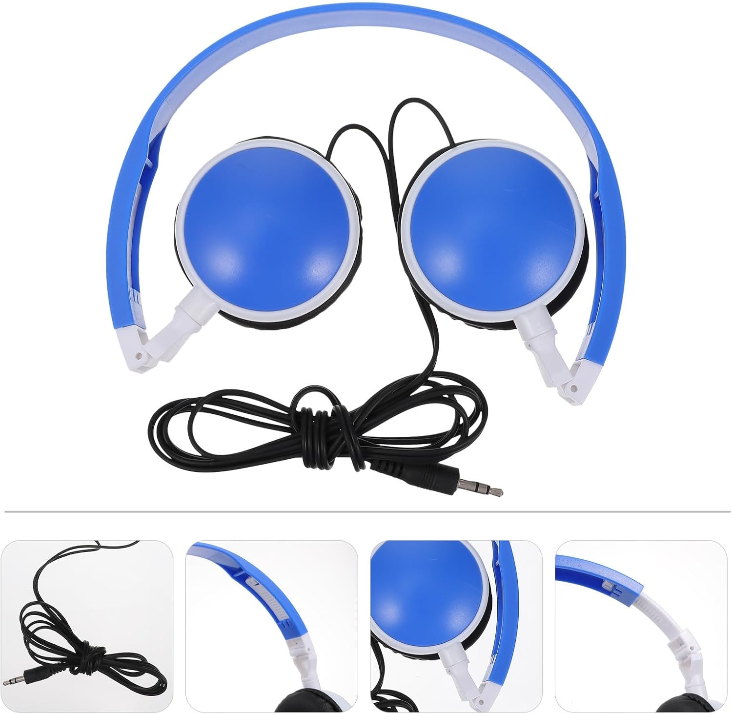 LABRIMP Foldable Stereo Headphones Lightweight over Ear Headset for Cushioned Design for School Study Music Gaming Travel Compatible with Phones and Computers