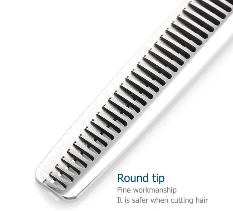 Hair Scissors 6 Inch Professional Barber Scissors Hair Thinning Scissors Thinning Shears 440C Barber Shears 30 Teeth Rose Handle Kinsaro image number 2