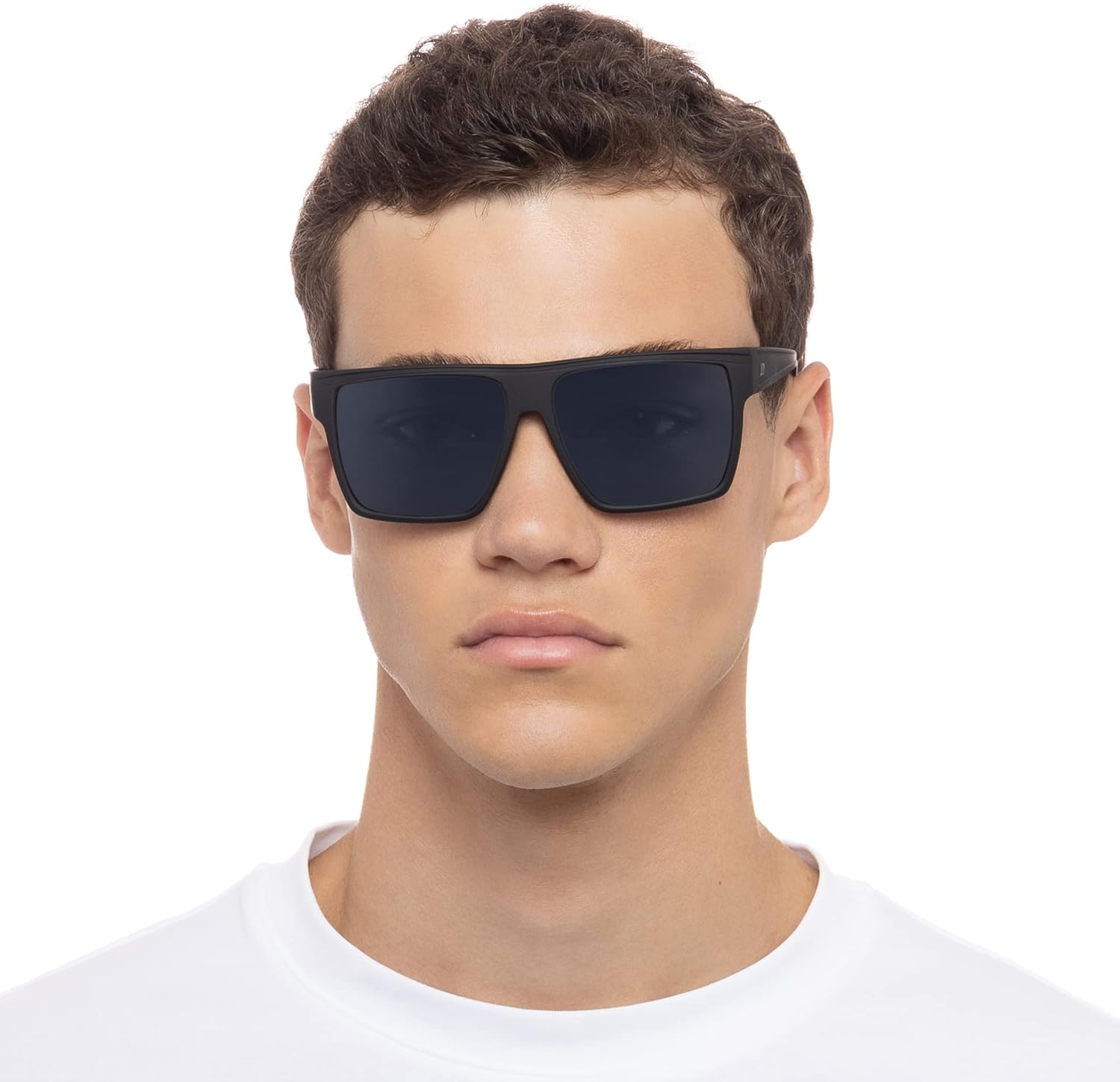 Le Specs Male Dirty Magic Black Rubber D-Frame Sunglasses