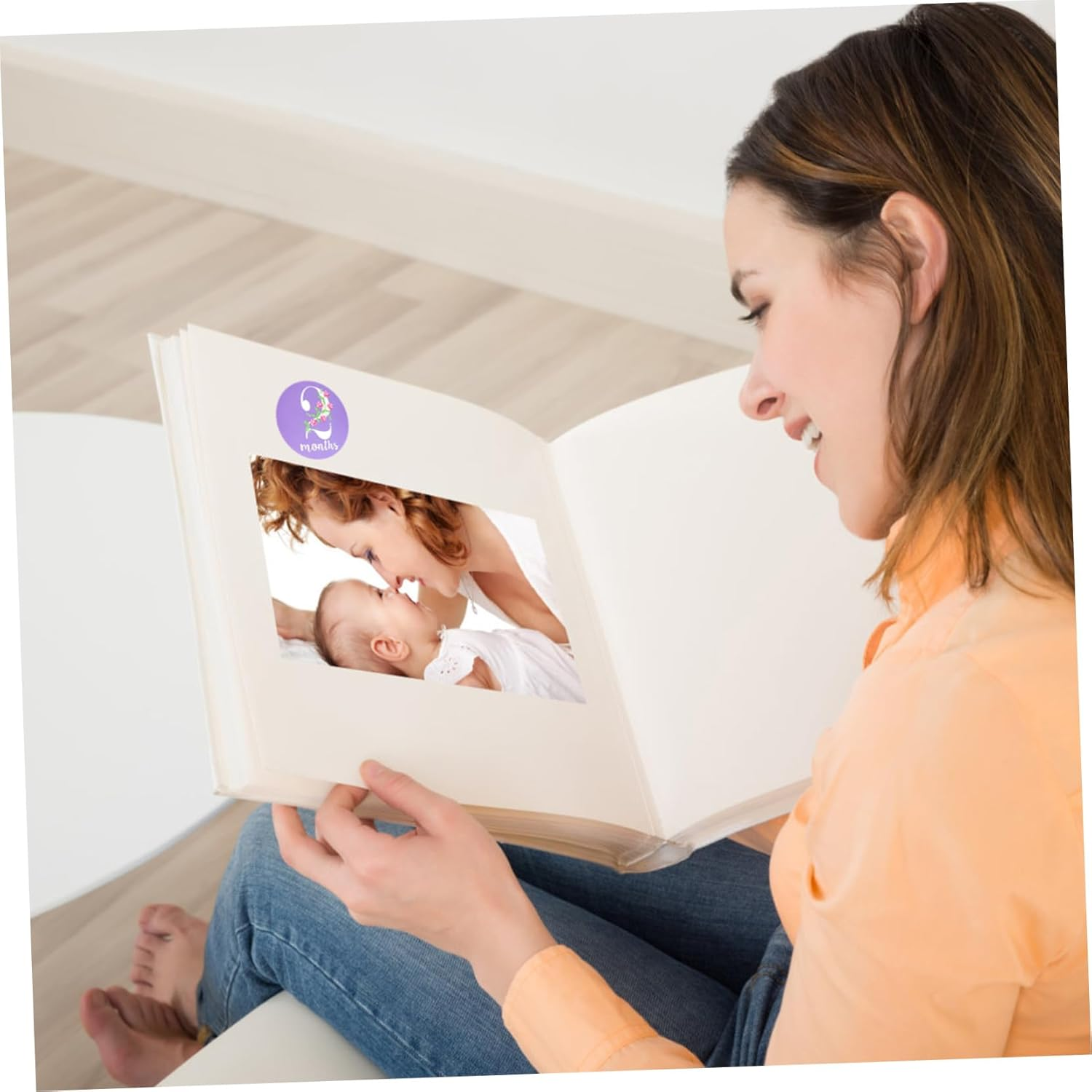 Shower 24Pcs Flower Month Stickers Baby Toys Newborn Baby Scrapbook Sticker Self Adhesive Label Stickers Baby Milestone Sticker Doll Girls Old Paper Card Pregnant Woman Party image number 5