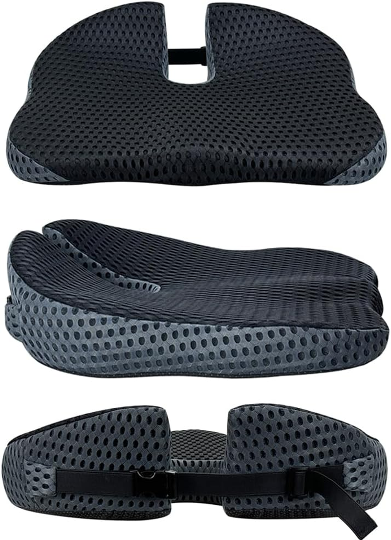 Memory Foam Car Cushion for Driving Seat, Wedge Adult Booster Car Seat Cushion for Driver, Coccyx Pain Tailbone Pressure Relief Office Chair Wheelchair Breathable Support Pad image number 4