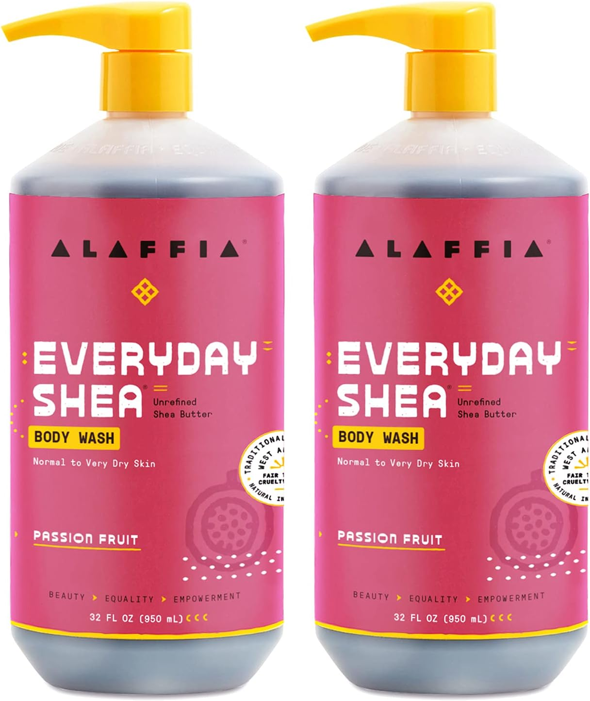 Alaffia Everyday Shea Body Wash, Passion Fruit 32 FZ (Pack of 2) image number 1