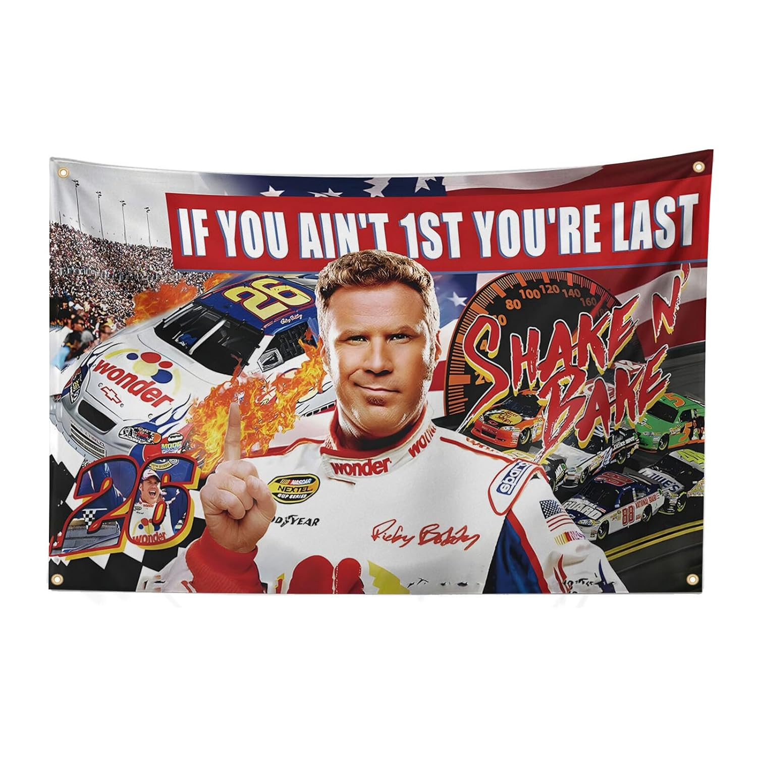 JUXIVIUM If You Ain'T 1St First You'Re Last Tapestry 3X5Ft with 4 Brass Grommets Ricky Bobby Flag for Indoor,Bedroom Vivid Color Double-Stitched Edges image number 2