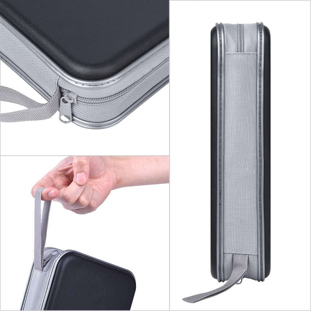 CD Storage Case,80 Capacity Portable DVD Case,Cd/Dvd Case Storage Holder Binder Organizer Portable Zipper Hard Plastic,Cd Case Holder Organizer for Home,Car,Office,Travel image number 4