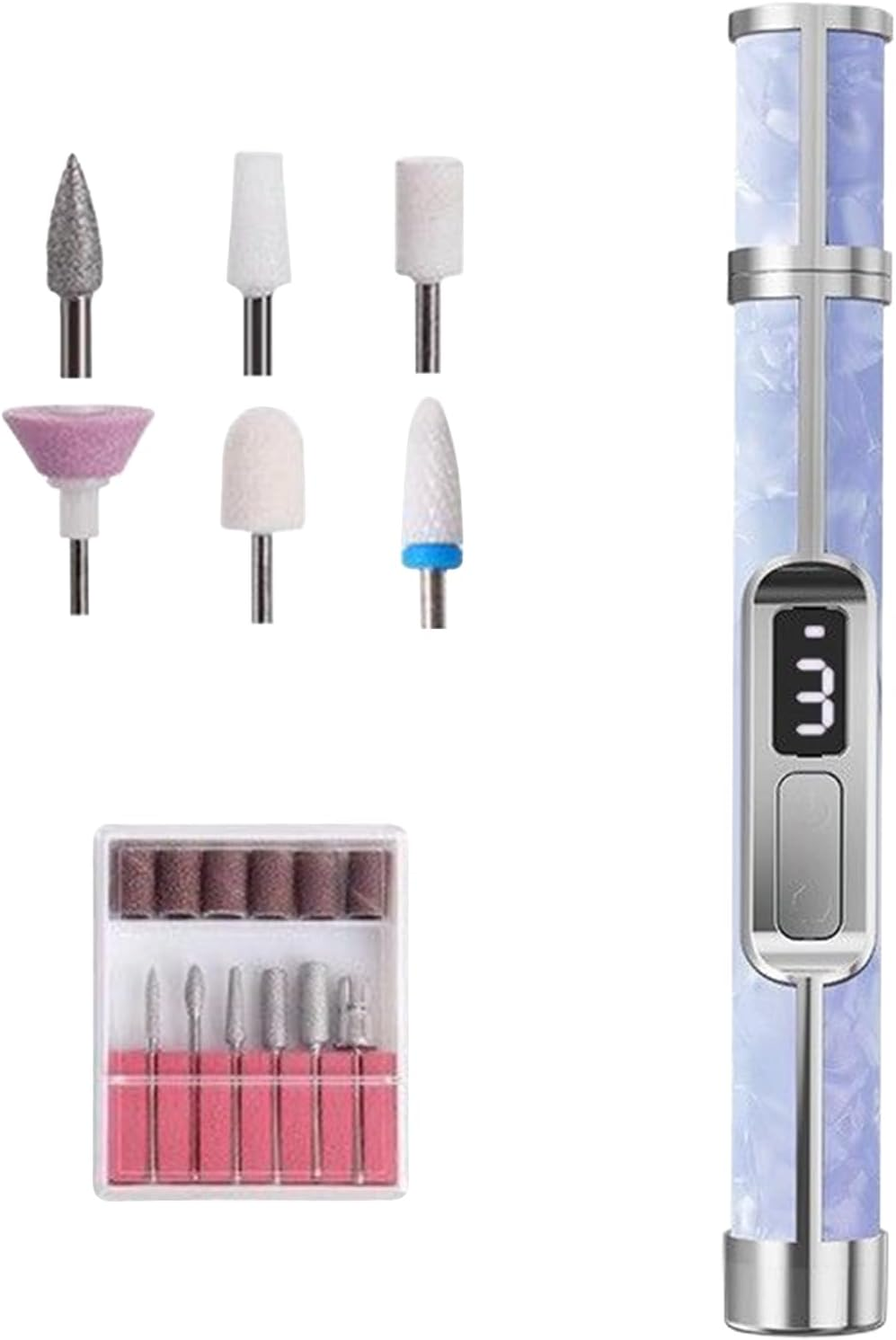 Rrlihjgu Electric Nail File - 3 Speeds Fingernail Grinding Tool,Portable Thick Toenail Fingernail Grinder for Women Girls Men Travel Outdoor Home Foot Callus Removal