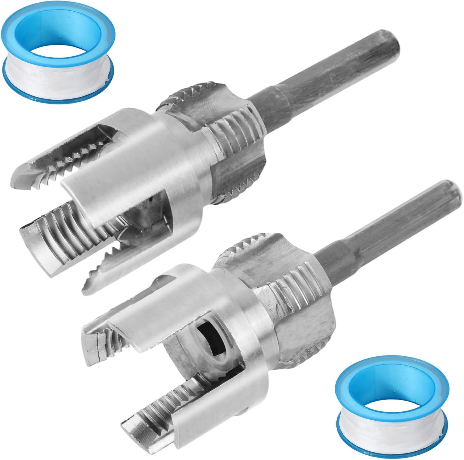 2Pcs Pipe Threading Tool, Dual-Function Integrated Internal & External Pipe Threading Tool Compatible with 1/2'' & 3/4'' Threader Kit for Home Repair image number 1