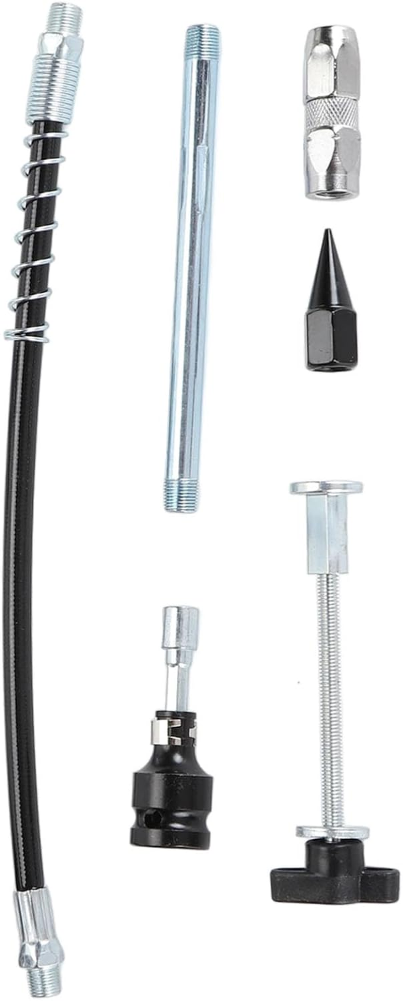 Grease Gun Kit, 12000PSI Heavy Duty Electric Grease Gun Drill Adapter with Flex Hose, Extension Rigid Pipe, Coupler & Nozzle, 600CC Capacity Universal Cordless Grease Gun Bare Tool image number 5