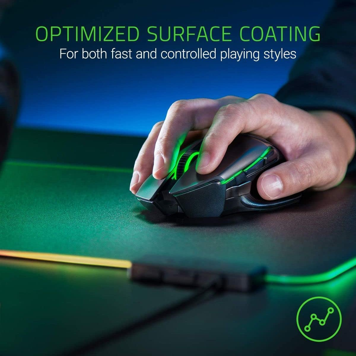 Razer Firefly Hard V2 RGB Gaming Mouse Pad: Customizable Chroma Lighting, Built-In Cable Management, Balanced Control & Speed, Non-Slip Rubber Base image number 4