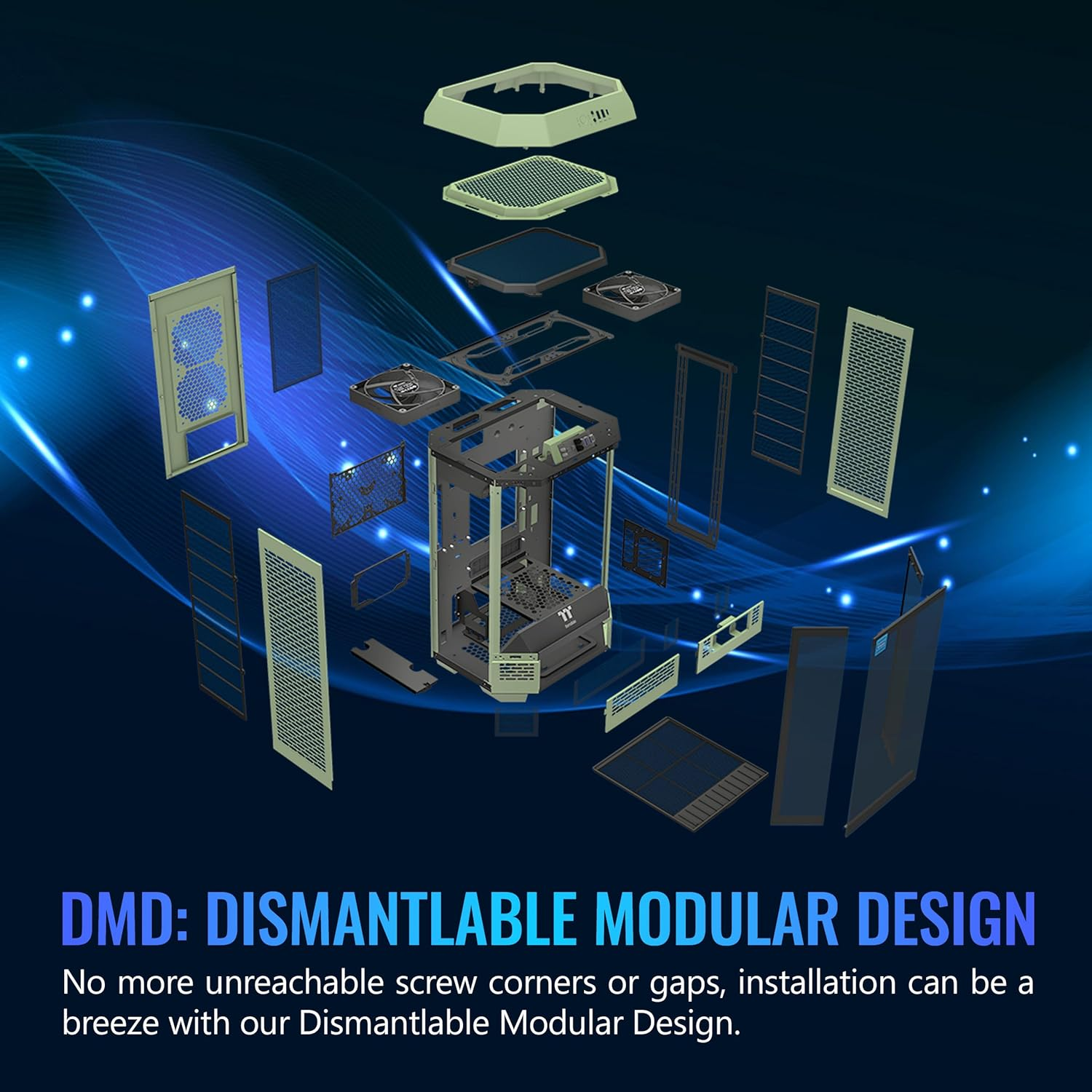 Thermaltake the Tower 300 Tempered Glass Micro Tower Case Matcha Green Edition, CA-1Y4-00SEWN-00 image number 5