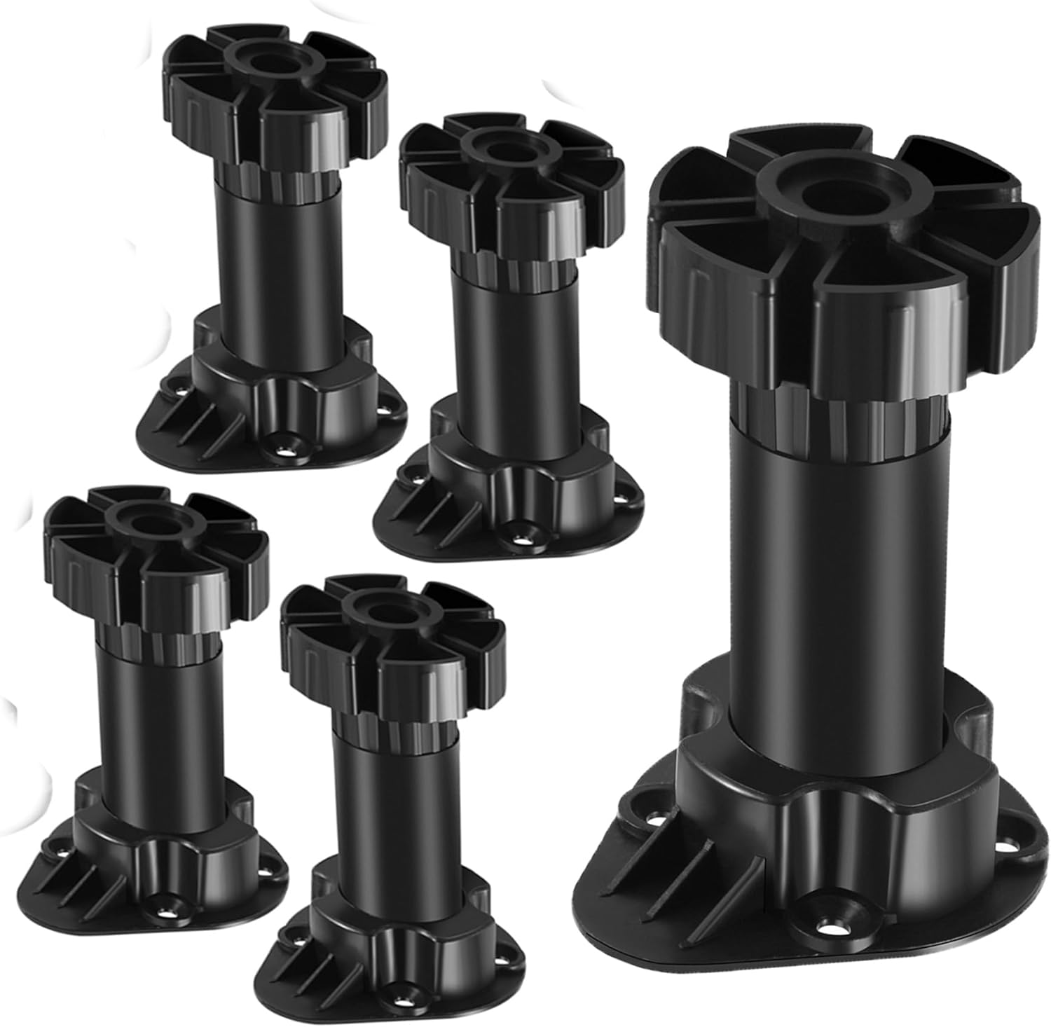 JUMXSRLE Cabinet Legs, Plastic Adjustable Cabinet Feet Levelers Kick Board Clips, Leveling Feet Adjustable Furniture Legs for Cabinets, Sofas, Kitchen Furniture - Adjusts from 100-120Mm/3.94"-4.72"