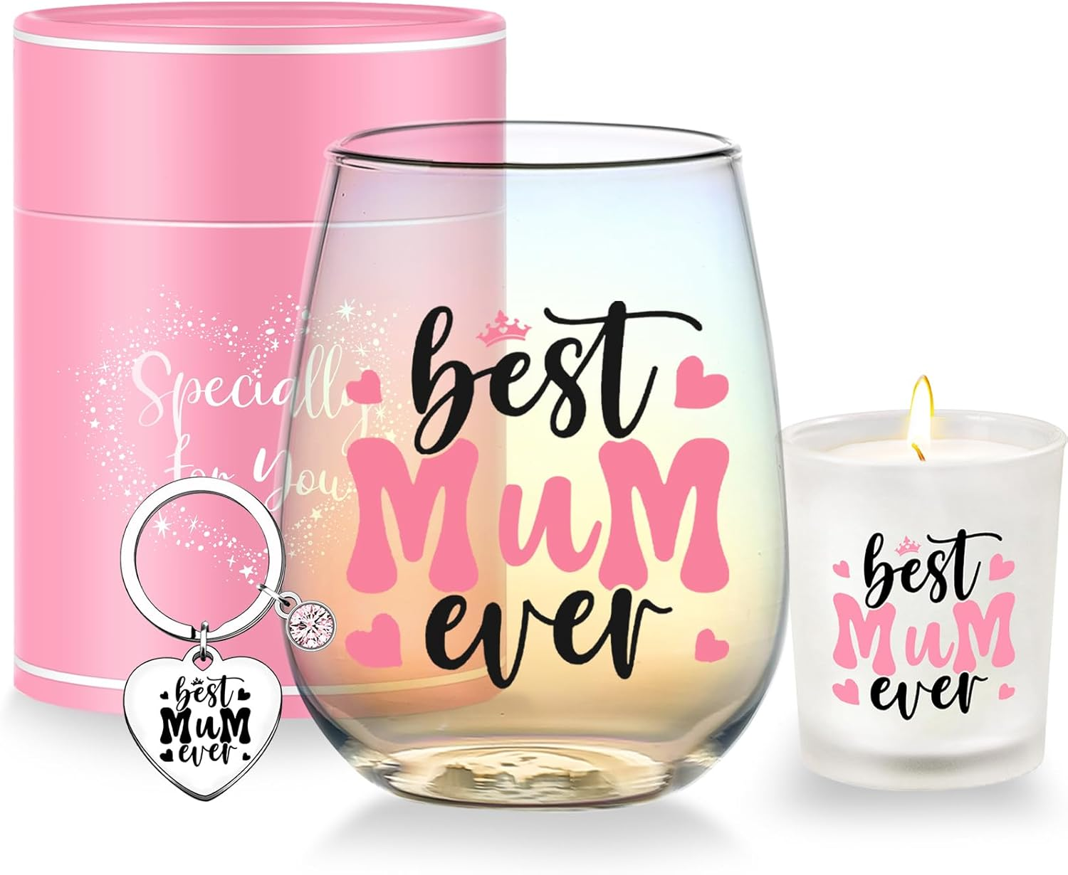 Mothers Day Gifts for Mum Personalised Mom Stemless Wine Glass Present for Best Mum Ever Christmas Birthday Gift Valentines Gifts for Mummy to Be Gift Mother of the Bride Present image number 5