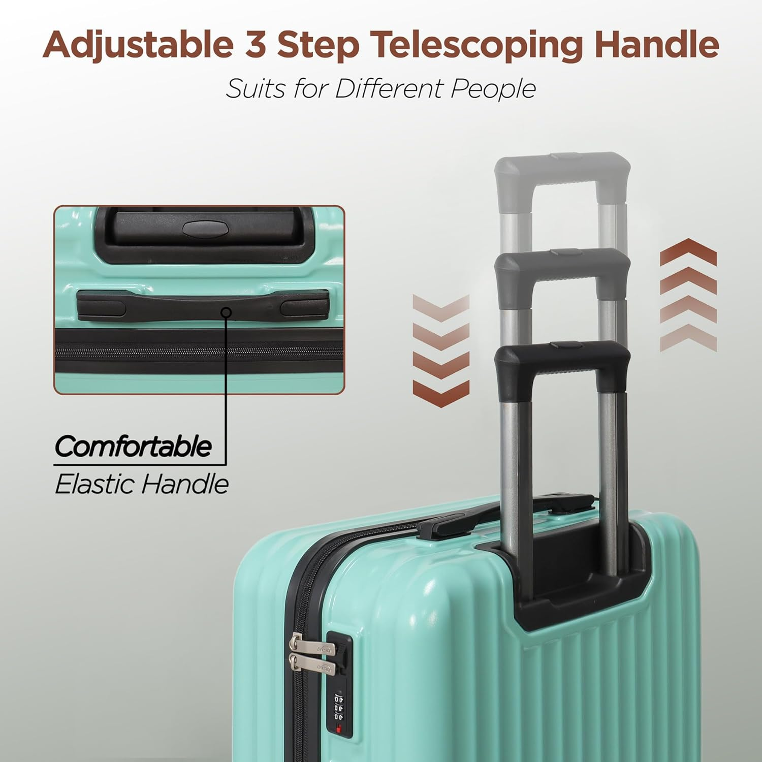 Aklsvion Hardside Luggage Set 3 Piece (20/24/28 Inch),Abs+Pc Spinner Suitcases with Double Wheels,Lightweight Travel Luggage (Mint Green, 3 Piece Set) image number 1