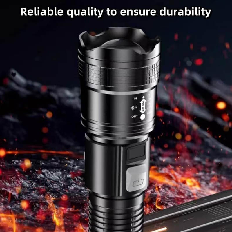 Rechargeable Flashlights 10000 Lumens, Tactical Flashlight, Led Flashlight for Home, Flashlights with 3 Light Modes, IPX6 Waterproof, Handheld Flash Light for Camping, Emergencies, Outdoor, Hiking image number 5