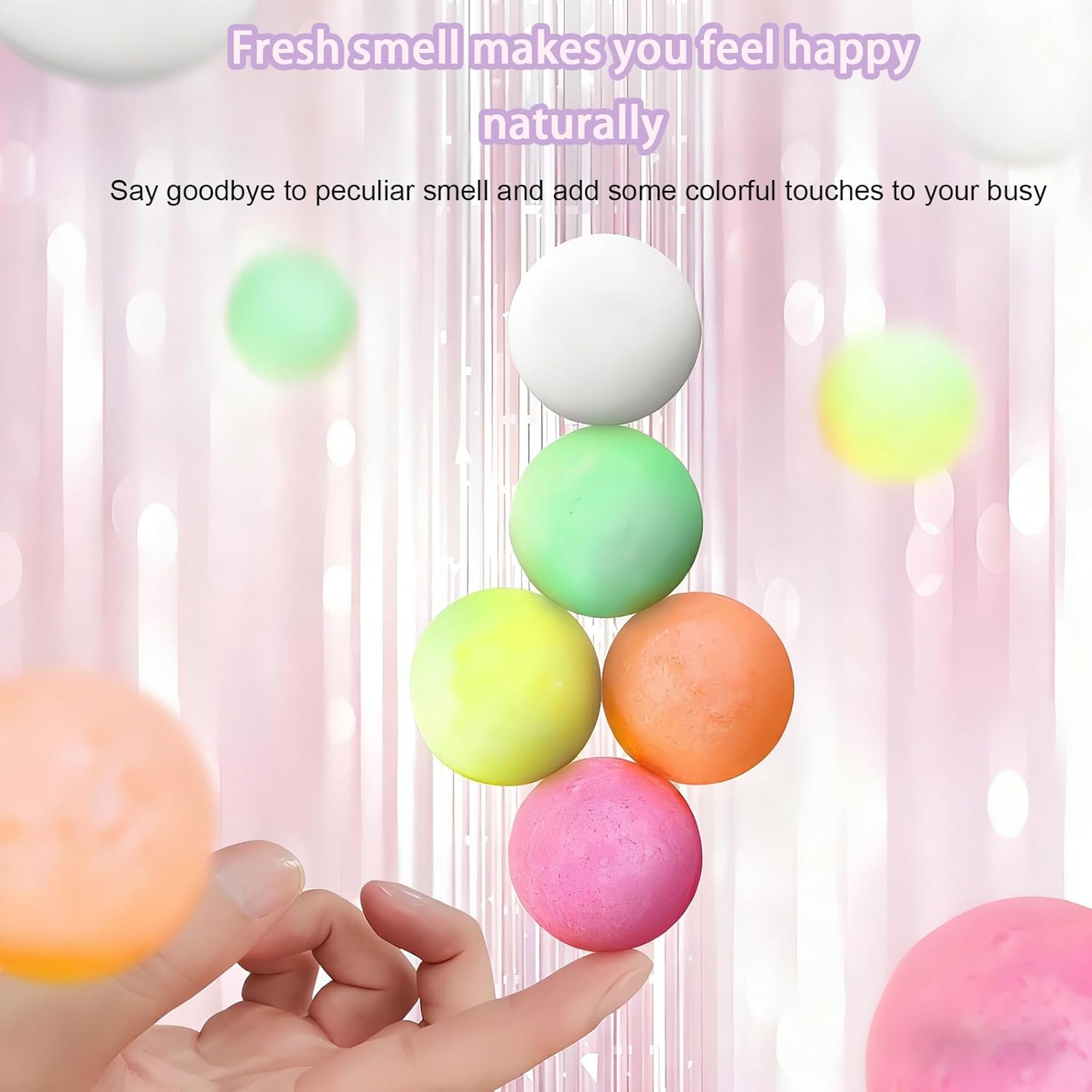 3 Bags Fragrance Balls (15 Pills Each) - Long-Lasting Air Freshener & Odor Eliminator for Toilet, Bathroom, Trash Can - Natural Deodorizer Balls, 390 Multi-Use Scented Beads image number 1