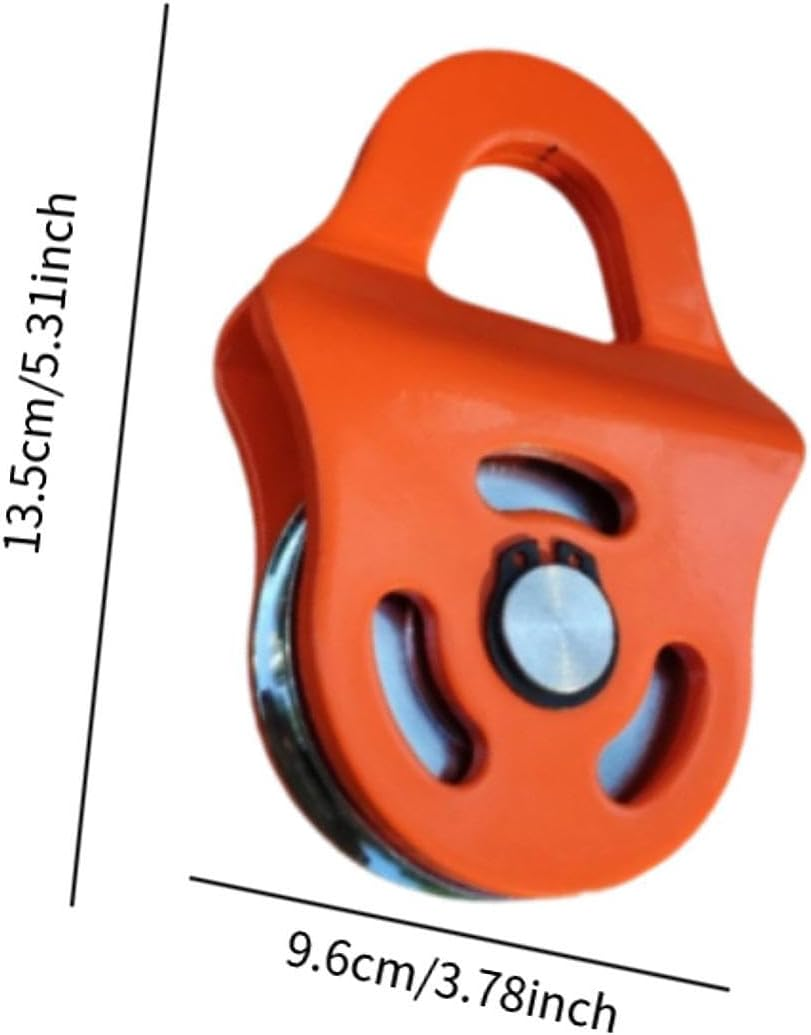 Jicsuxi Winch Snatch Block Heavy Duty 6 Ton Agricultural Recovery Winch Pulley Block Offroad Recovery Accessory, Orange image number 1