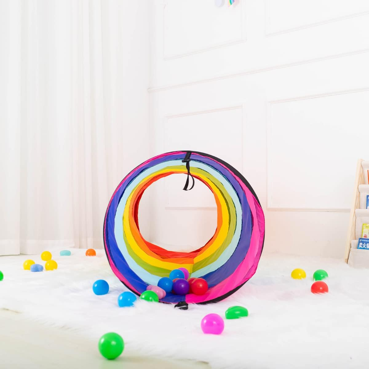 Kids Play Tunnel for Toddlers with round Opening, Pop up Crawl through Tunnel Play Tent for Baby Infant Children or Pet 46X180Cm