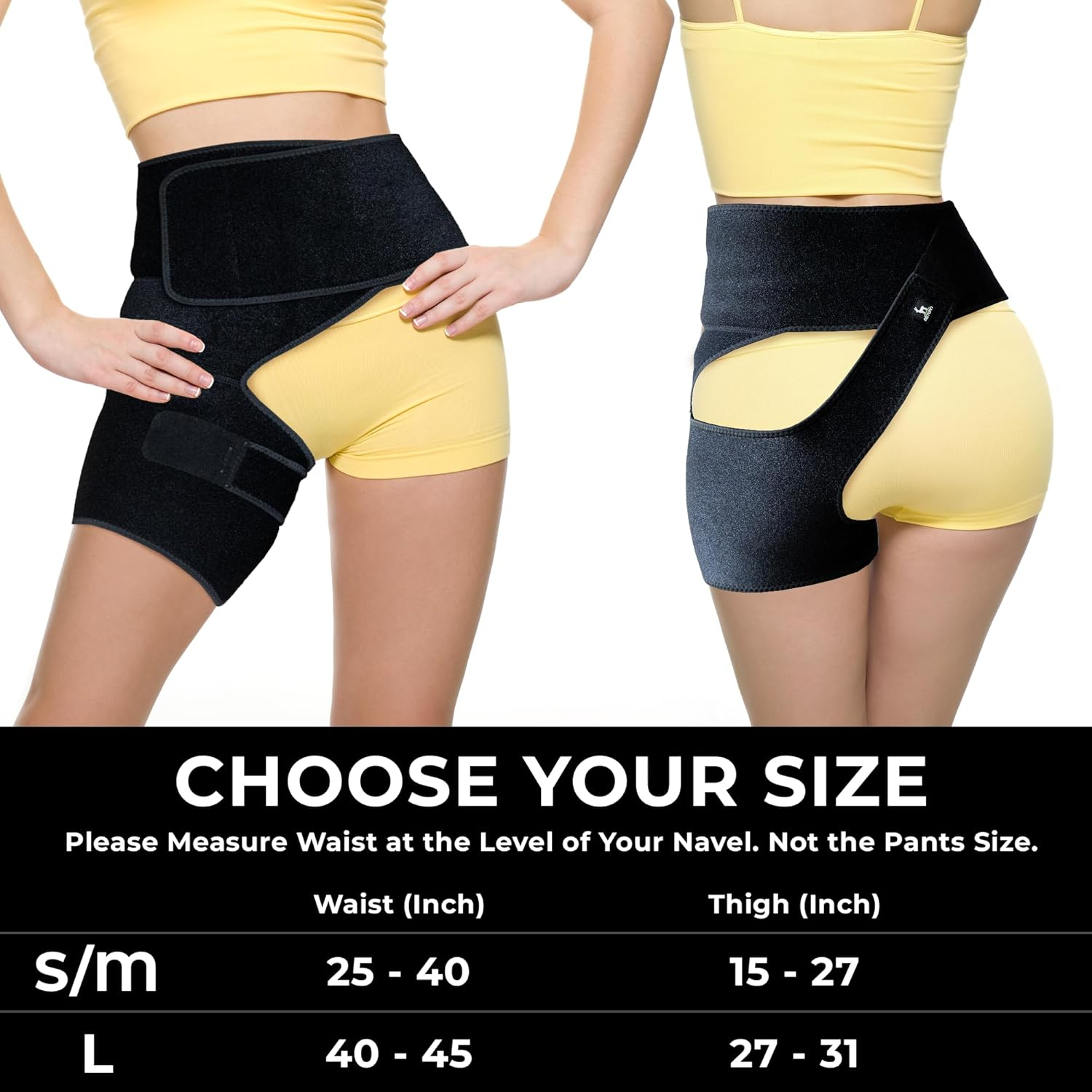 Astorn Hip Brace for Sciatica Pain Relief - Adjustable Groin Compression Support for Thigh, Hamstring, Arthritis, Bursitis and Injuries - Sciatic Nerve Brace for Men & Women - Small/Medium image number 1