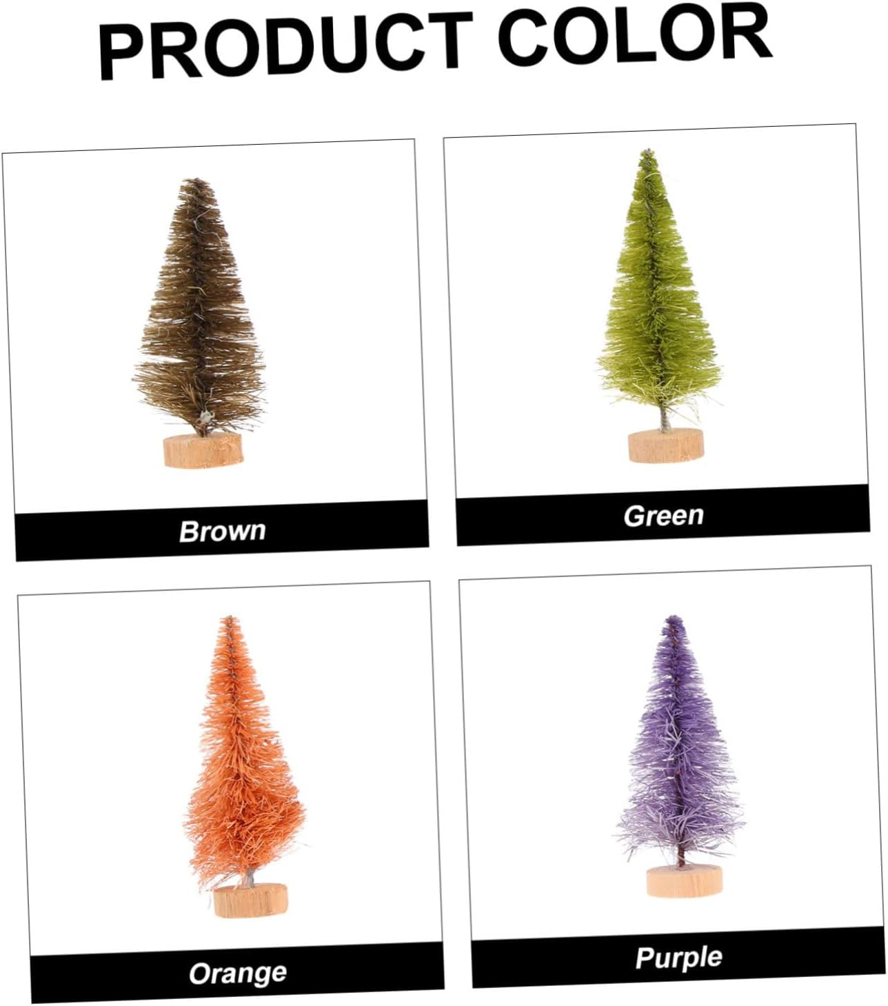 24Pcs Christmas Tree Figurine Mini Desktop Decor Artificial Xmas Trees Tabletop Ornaments for Home Party image number 2