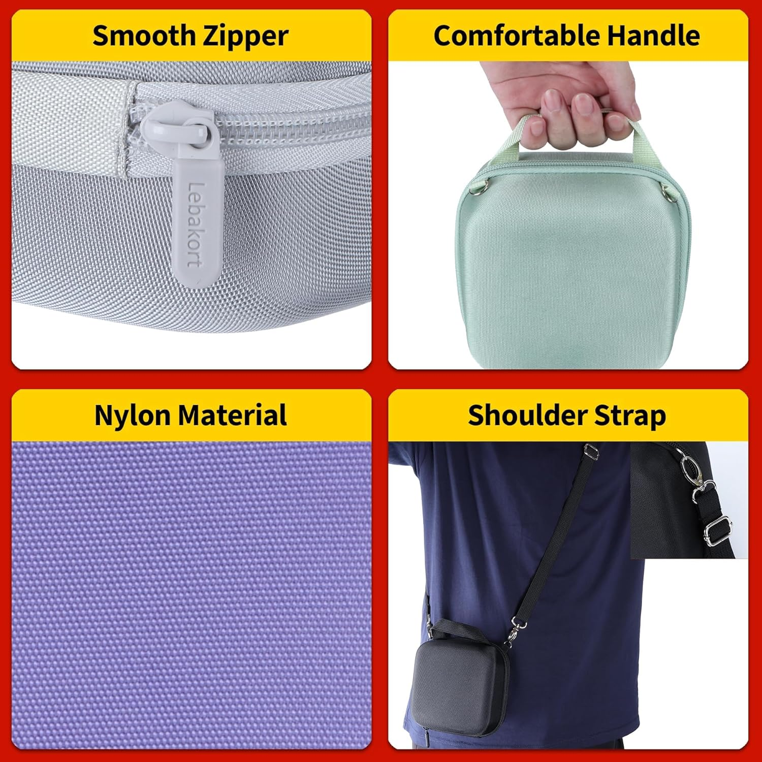 Storage Case Compatible with Fujifilm Instax Mini 12/11 Instant Camera (Blush Pink Case) (Pink) - Black image number 6