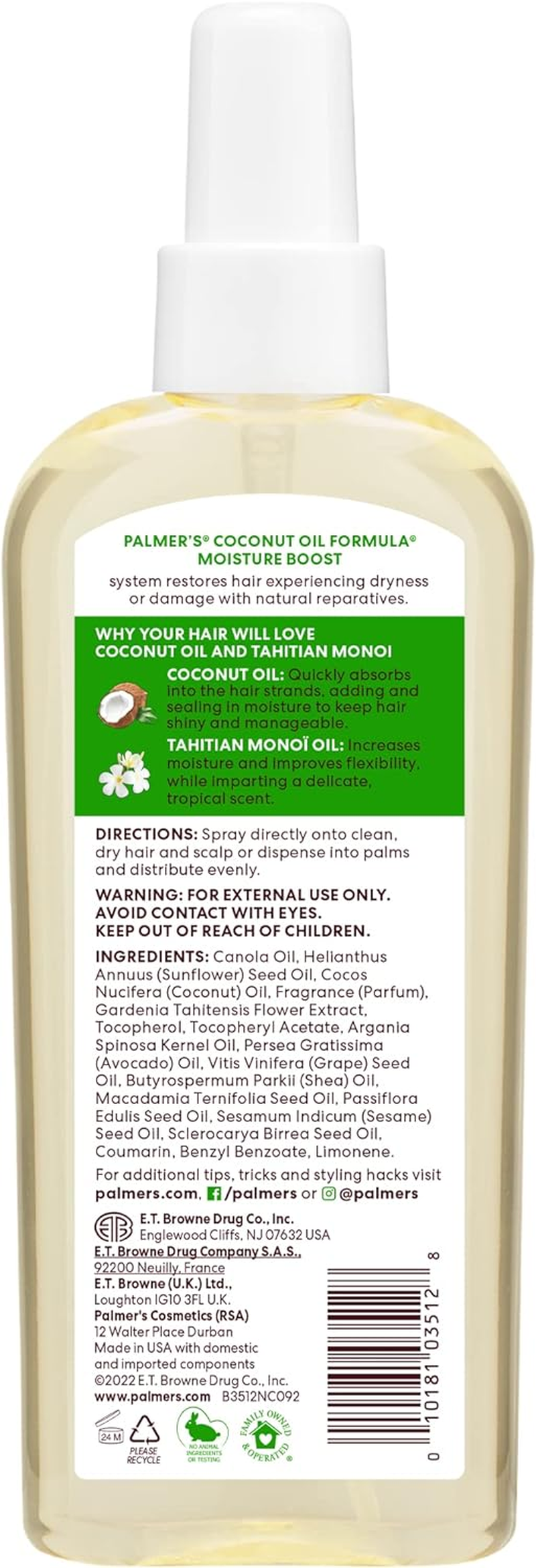 Palmers Coconut Oil Moisture Boost Hair and Scalp Oil for Unisex 5.1 Oz Hair Spray image number 3