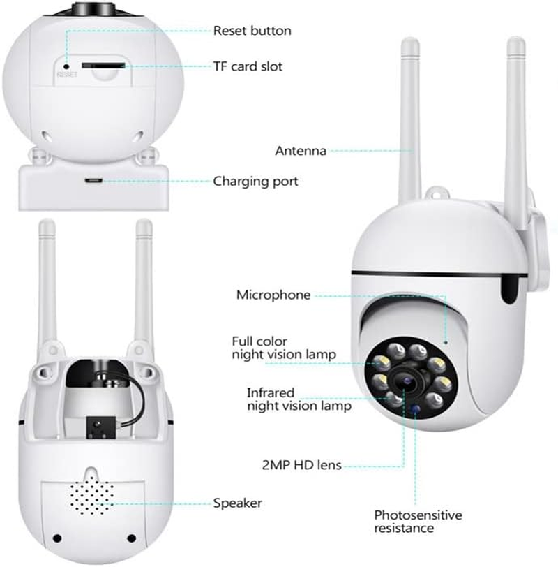 Wireless Security Camera System Outdoor Home Wifi Night Vision Cam 1080P HD A7 image number 5