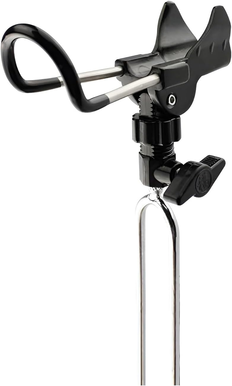 AIMALL Universal Adjustable Fishing Rod Holder &ndash; Durable Hands-Free Bracket with Clamp for Boat and Shore Fishing, Compatible with Hand and Sea Rods, Black image number 3