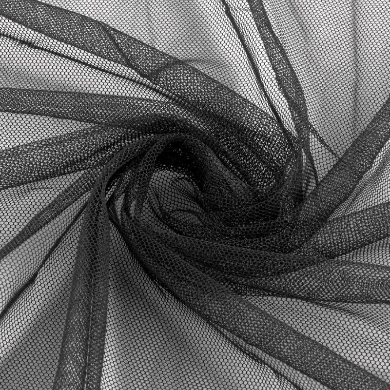 160Cm X 100Cm Black Polyester Tulle Mesh, Clear Bridal Veil Mesh for Wedding Decoration DIY Craft Projects Gift Wrapping and Outfit Design