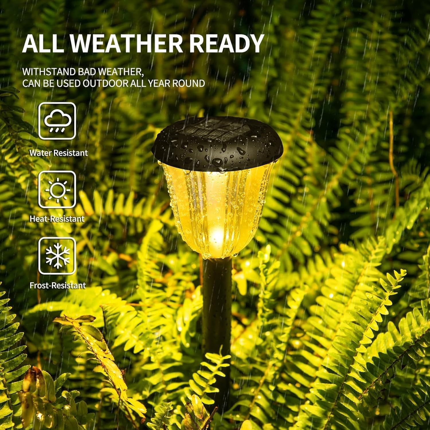 4 Pack Waterproof Solar Pathway Lights Outdoor, Landscape Lights Solar Powered 2 Lighting Modes RGBW, Auto On/Off Solar Garden Lights for Outside, Yard, Patio Walkway Driveway